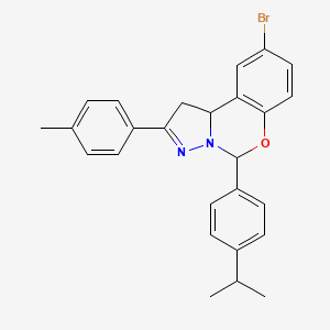 9-Bromo-5-(4-isopropylphenyl)-2-(4-methylphenyl)-1,10b-dihydropyrazolo[1,5-c][1,3]benzoxazine