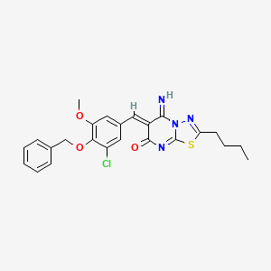 (6Z)-6-[4-(benzyloxy)-3-chloro-5-methoxybenzylidene]-2-butyl-5-imino-5,6-dihydro-7H-[1,3,4]thiadiazolo[3,2-a]pyrimidin-7-one