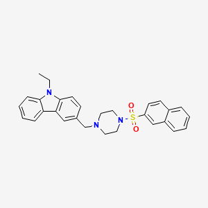 9-ethyl-3-{[4-(naphthalen-2-ylsulfonyl)piperazin-1-yl]methyl}-9H-carbazole