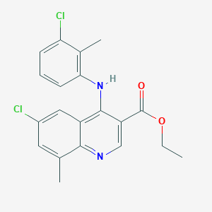 Ethyl 6-chloro-4-[(3-chloro-2-methylphenyl)amino]-8-methylquinoline-3-carboxylate