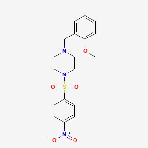 molecular formula C18H21N3O5S B11641582 1-(2-Methoxybenzyl)-4-[(4-nitrophenyl)sulfonyl]piperazine 