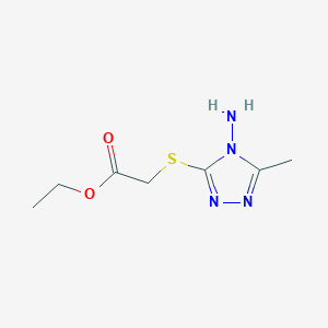 molecular formula C7H12N4O2S B11641588 (4-Amino-5-methyl-4H-[1,2,4]triazol-3-ylsulfanyl)-acetic acid ethyl ester 