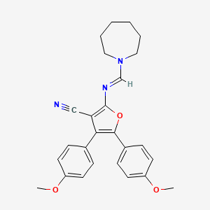 molecular formula C26H27N3O3 B11641596 2-{[(E)-azepan-1-ylmethylidene]amino}-4,5-bis(4-methoxyphenyl)furan-3-carbonitrile 