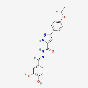 N'-[(E)-(4-hydroxy-3-methoxyphenyl)methylidene]-3-[4-(propan-2-yloxy)phenyl]-1H-pyrazole-5-carbohydrazide