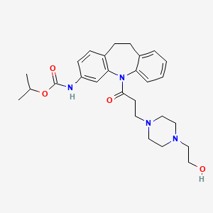 molecular formula C27H36N4O4 B11641603 Isopropyl N-(5-{3-[4-(2-hydroxyethyl)piperazino]propanoyl}-10,11-dihydro-5H-dibenzo[B,F]azepin-3-YL)carbamate 