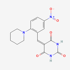 5-(5-nitro-2-piperidin-1-ylbenzylidene)pyrimidine-2,4,6(1H,3H,5H)-trione