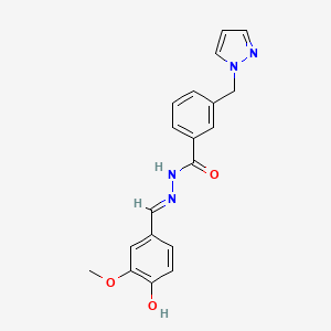 N'-[(E)-(4-hydroxy-3-methoxyphenyl)methylidene]-3-(1H-pyrazol-1-ylmethyl)benzohydrazide