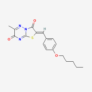 molecular formula C18H19N3O3S B11641677 (2Z)-6-methyl-2-[4-(pentyloxy)benzylidene]-7H-[1,3]thiazolo[3,2-b][1,2,4]triazine-3,7(2H)-dione 