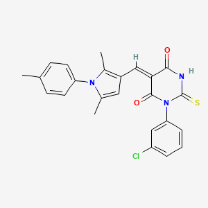 (5Z)-1-(3-chlorophenyl)-5-{[2,5-dimethyl-1-(4-methylphenyl)-1H-pyrrol-3-yl]methylidene}-2-thioxodihydropyrimidine-4,6(1H,5H)-dione