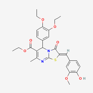 ethyl (2Z)-5-(3,4-diethoxyphenyl)-2-(4-hydroxy-3-methoxybenzylidene)-7-methyl-3-oxo-2,3-dihydro-5H-[1,3]thiazolo[3,2-a]pyrimidine-6-carboxylate