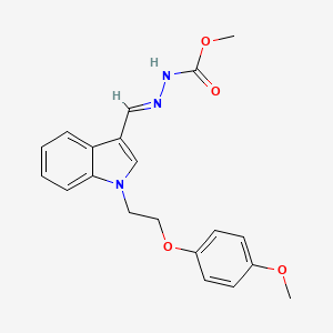 molecular formula C20H21N3O4 B11641730 methyl (2E)-2-({1-[2-(4-methoxyphenoxy)ethyl]-1H-indol-3-yl}methylene)hydrazinecarboxylate 