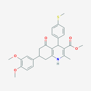 Methyl 7-(3,4-dimethoxyphenyl)-2-methyl-4-[4-(methylsulfanyl)phenyl]-5-oxo-1,4,5,6,7,8-hexahydroquinoline-3-carboxylate