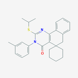 3-(3-methylphenyl)-2-(propan-2-ylsulfanyl)-3H-spiro[benzo[h]quinazoline-5,1'-cyclohexan]-4(6H)-one