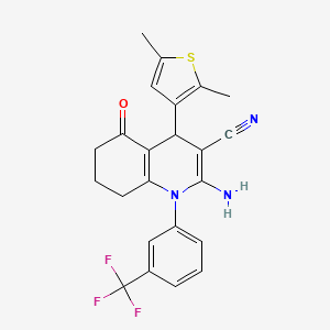 2-Amino-4-(2,5-dimethylthiophen-3-yl)-5-oxo-1-(3-(trifluoromethyl)phenyl)-1,4,5,6,7,8-hexahydroquinoline-3-carbonitrile