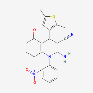 2-Amino-4-(2,5-dimethylthiophen-3-yl)-1-(2-nitrophenyl)-5-oxo-1,4,5,6,7,8-hexahydroquinoline-3-carbonitrile