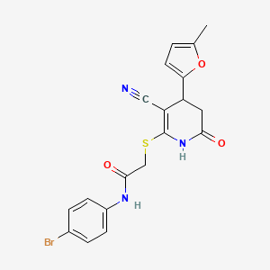 N-(4-bromophenyl)-2-{[3-cyano-4-(5-methylfuran-2-yl)-6-oxo-1,4,5,6-tetrahydropyridin-2-yl]sulfanyl}acetamide