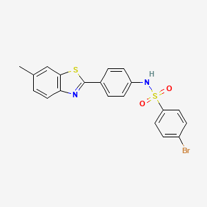 molecular formula C20H15BrN2O2S2 B11641833 4-bromo-N-[4-(6-methyl-1,3-benzothiazol-2-yl)phenyl]benzenesulfonamide 