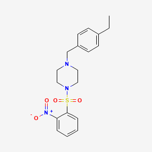 molecular formula C19H23N3O4S B11641852 1-(4-Ethylbenzyl)-4-[(2-nitrophenyl)sulfonyl]piperazine 