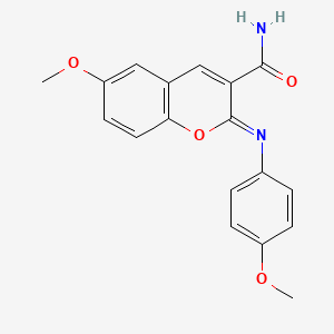 6-Methoxy-2-(4-methoxy-phenylimino)-2H-chromene-3-carboxylic acid amide