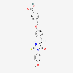 4-[(4-{(Z)-[1-(4-methoxyphenyl)-5-oxo-2-thioxoimidazolidin-4-ylidene]methyl}phenoxy)methyl]benzoic acid