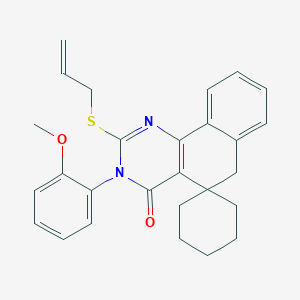 3-(2-methoxyphenyl)-2-(prop-2-en-1-ylsulfanyl)-3H-spiro[benzo[h]quinazoline-5,1'-cyclohexan]-4(6H)-one