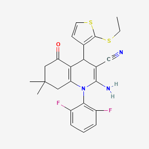 2-Amino-1-(2,6-difluorophenyl)-4-[2-(ethylsulfanyl)-3-thienyl]-7,7-dimethyl-5-oxo-1,4,5,6,7,8-hexahydro-3-quinolinecarbonitrile