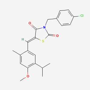 (5Z)-3-(4-chlorobenzyl)-5-[4-methoxy-2-methyl-5-(propan-2-yl)benzylidene]-1,3-thiazolidine-2,4-dione