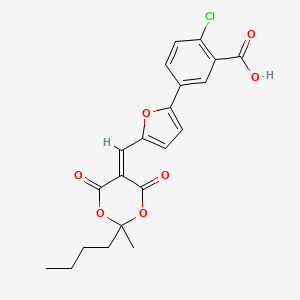 5-[5-[(2-Butyl-2-methyl-4,6-dioxo-1,3-dioxan-5-ylidene)methyl]furan-2-yl]-2-chlorobenzoic acid