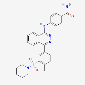 molecular formula C27H27N5O3S B11641965 4-({4-[4-Methyl-3-(piperidin-1-ylsulfonyl)phenyl]phthalazin-1-yl}amino)benzamide 