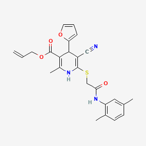 Prop-2-en-1-yl 5-cyano-6-({2-[(2,5-dimethylphenyl)amino]-2-oxoethyl}sulfanyl)-4-(furan-2-yl)-2-methyl-1,4-dihydropyridine-3-carboxylate