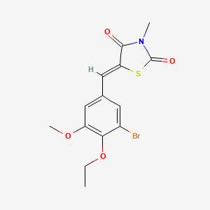 molecular formula C14H14BrNO4S B11641970 (5Z)-5-(3-bromo-4-ethoxy-5-methoxybenzylidene)-3-methyl-1,3-thiazolidine-2,4-dione 