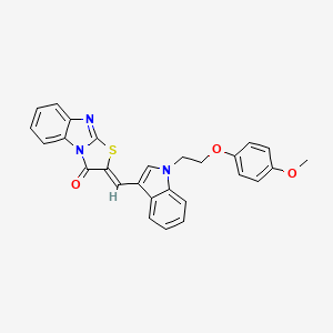 (2Z)-2-({1-[2-(4-methoxyphenoxy)ethyl]-1H-indol-3-yl}methylidene)[1,3]thiazolo[3,2-a]benzimidazol-3(2H)-one