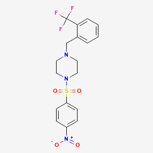 1-[(4-Nitrophenyl)sulfonyl]-4-[2-(trifluoromethyl)benzyl]piperazine