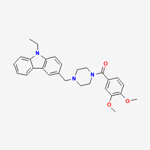 3-{[4-(3,4-dimethoxybenzoyl)piperazin-1-yl]methyl}-9-ethyl-9H-carbazole