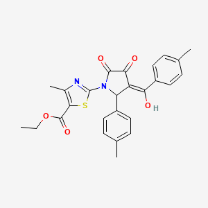 ethyl 2-[3-hydroxy-4-(4-methylbenzoyl)-5-(4-methylphenyl)-2-oxo-2,5-dihydro-1H-pyrrol-1-yl]-4-methyl-1,3-thiazole-5-carboxylate