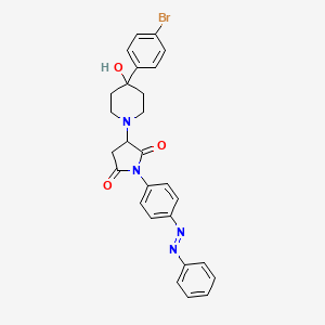 2,5-Pyrrolidinedione, 3-[4-(4-bromophenyl)-4-hydroxy-1-piperidinyl]-1-[4-(2-phenyldiazenyl)phenyl]-