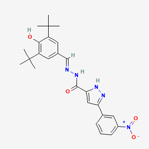 N'-(3,5-Ditert-BU-4-HO-benzylidene)-3-(3-nitro-PH)-1H-pyrazole-5-carbohydrazide