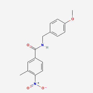 molecular formula C16H16N2O4 B11642063 N-[(4-methoxyphenyl)methyl]-3-methyl-4-nitrobenzamide 