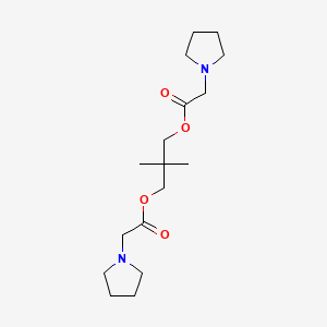 molecular formula C17H30N2O4 B11642072 2,2-Dimethylpropane-1,3-diyl bis(pyrrolidin-1-ylacetate) 