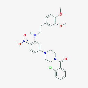 (2-Chlorophenyl)[4-(3-{[2-(3,4-dimethoxyphenyl)ethyl]amino}-4-nitrophenyl)piperazin-1-yl]methanone