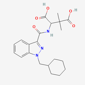 molecular formula C21H27N3O5 B1164212 3-(1-(cyclohexylmethyl)-1H-indazole-3-carboxamido)-2,2-dimethylsuccinicacid 