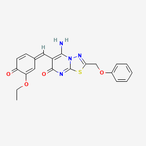 (6Z)-6-(3-ethoxy-4-hydroxybenzylidene)-5-imino-2-(phenoxymethyl)-5,6-dihydro-7H-[1,3,4]thiadiazolo[3,2-a]pyrimidin-7-one