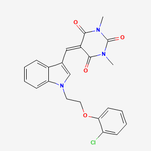 molecular formula C23H20ClN3O4 B11642146 5-({1-[2-(2-chlorophenoxy)ethyl]-1H-indol-3-yl}methylidene)-1,3-dimethylpyrimidine-2,4,6(1H,3H,5H)-trione 