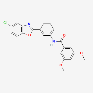 molecular formula C22H17ClN2O4 B11642152 N-[3-(5-chloro-1,3-benzoxazol-2-yl)phenyl]-3,5-dimethoxybenzamide 