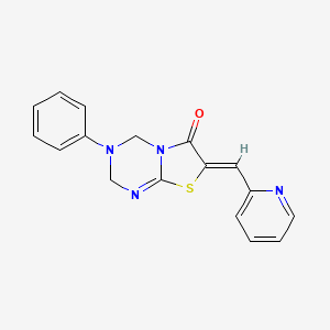 (7Z)-3-phenyl-7-(pyridin-2-ylmethylidene)-3,4-dihydro-2H-[1,3]thiazolo[3,2-a][1,3,5]triazin-6(7H)-one