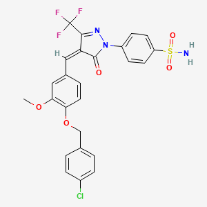 4-[(4Z)-4-{4-[(4-chlorobenzyl)oxy]-3-methoxybenzylidene}-5-oxo-3-(trifluoromethyl)-4,5-dihydro-1H-pyrazol-1-yl]benzenesulfonamide