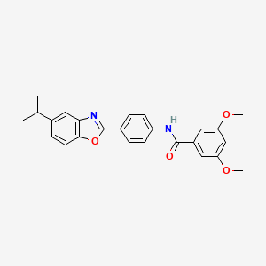 3,5-dimethoxy-N-{4-[5-(propan-2-yl)-1,3-benzoxazol-2-yl]phenyl}benzamide