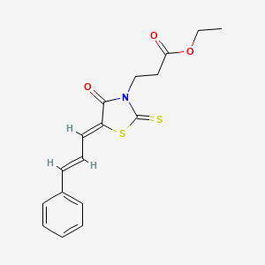 ethyl 3-[5-((2E)-3-phenylprop-2-enylidene)-4-oxo-2-thioxo-1,3-thiazolidin-3-yl]propanoate