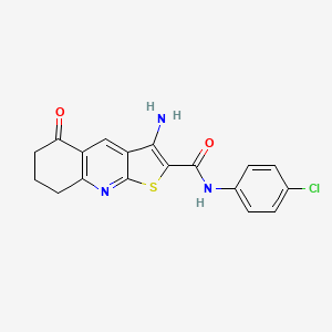 molecular formula C18H14ClN3O2S B11642240 3-amino-N-(4-chlorophenyl)-5-oxo-5,6,7,8-tetrahydrothieno[2,3-b]quinoline-2-carboxamide 