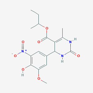 Butan-2-yl 4-(4-hydroxy-3-methoxy-5-nitrophenyl)-6-methyl-2-oxo-1,2,3,4-tetrahydropyrimidine-5-carboxylate